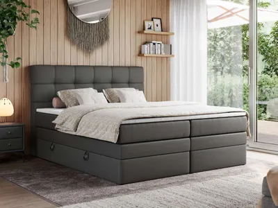 Produktbild von Boxspringbett, Polsterbett, Bett, Schlafzimmer - ERNI-KING - 140x200 cm - Dunkelgrau - H3