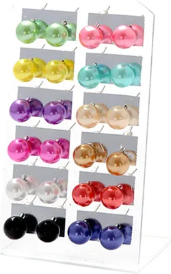 Produktbild von 12 Paar Damen-Ohrstecker, modische Kunstperlen, runde Kugel, für Party