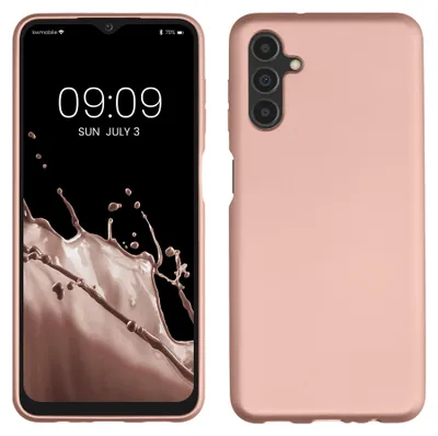 Produktbild von kwmobile Handyhülle für Samsung Galaxy A04s Hülle - Silikon Case metallisch schimmernd - Schutzhülle Cover - Metallic Rosegold