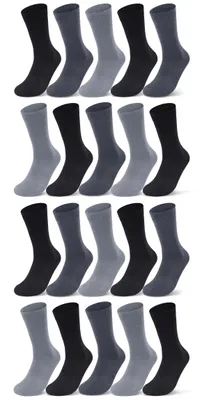 Produktbild von 10 I 20 I 30 Paar Socken Damen & Herren Business Socken Baumwolle Strümpfe Schwarz Blau Grau Karo Kariert 10700 - 20 Paar AnthrazitISchwarzIGrau 39-42