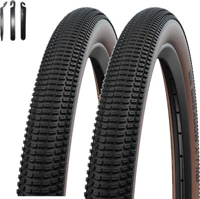 Zdjęcie produktu dla 2 x opona rowerowa Schwalbe Billy Bonkers brązowa 57-559 ( 26 x 2.25 ) wraz z dźwignią opony