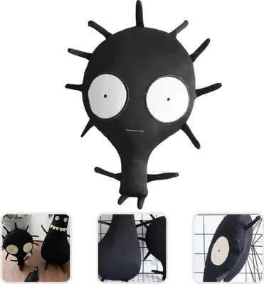 Produktbild von 30 cm schwarzes Plüschtier, dunkles Tier, weiche Stoffpuppen, bequeme Schlafpuppe für Kinder