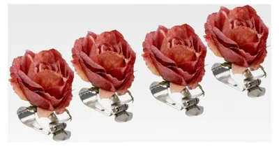 Produktbild von 4 Stück Raffhalter für Vorhänge mit Blumenclip aus Kunststoff