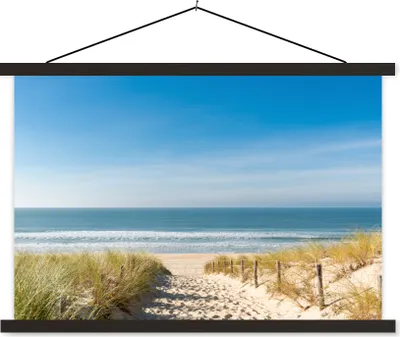 Produktbild von MuchoWow® Textilposter Strand - Meer - Düne - Sand - Sommer 120x80 cm mit schwarzem Rahmen - Wanddeko
