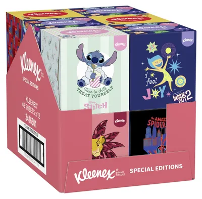Immagine prodotto di Scatole di fazzoletti Kleenex a tema Disney, vari modelli, a 3 strati, contenenti 12 x 48 fazzoletti