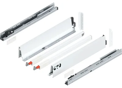 Produktbild von Blum Tandembox antaro D-Reling Schubladenschienen-Set | 1 Paar, 30kg 450mm | Vollauszug Blumotion, seidenweiß