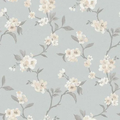 Immagine prodotto di Carta da parati Borastapeter fiori grigio blu - 660144 - 53 cm x 11,2 m