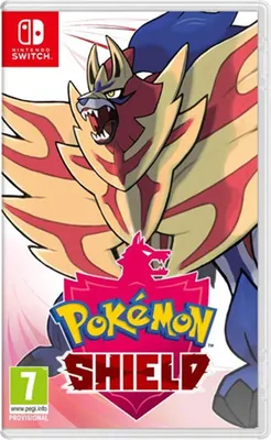 The image is a product shot of the Nintendo Switch game 'Pokémon Shield'.