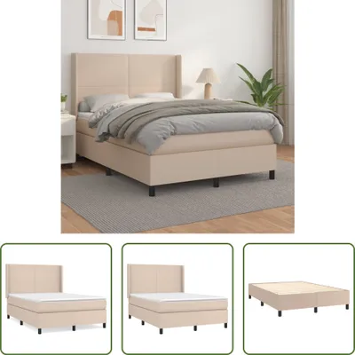 Produktbild von The Living Store Boxspringbett Matratze Cappuccino-Braun 140x200cm Kunstleder