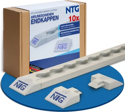 Produktbild von Endkappe Airlineschiene eckig 10 Stück Set, eckige Form, Kunststoff Zurrschiene