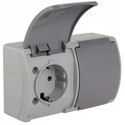 Productafbeelding van Adelid, dubbele, hermetische wandcontactdoos, Schuko, IP54