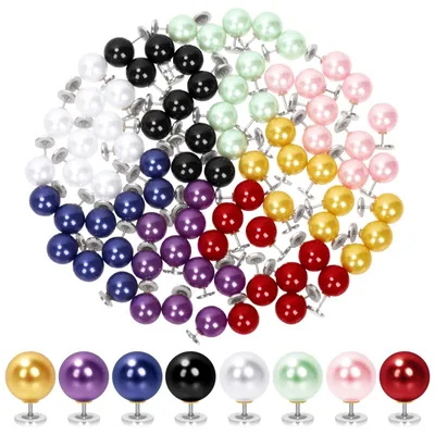 Produktbild von Set mit 80 Knopfperlen ohne Nadel, in 8 Farben