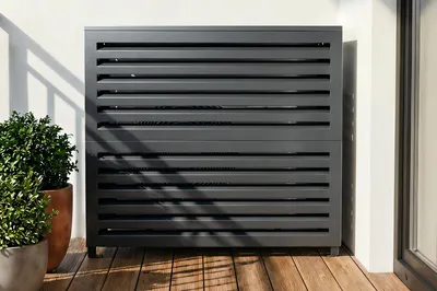 Produktbild von Klimaanlagen- & Wärmepumpen-Abdeckung ANETO Aluminium Grau - Größe L