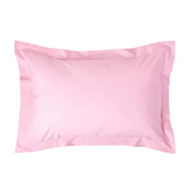 Produktbild von HOMESCAPES Kopfkissenbezug mit Stehsaum Rosa, Fadendichte 200, 50 x 75 cm