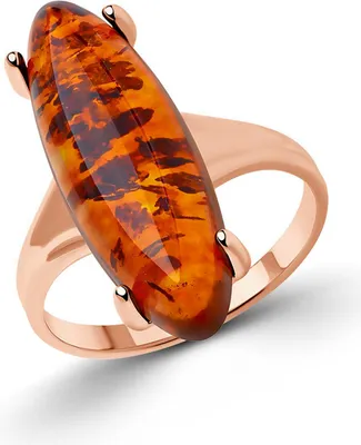 Produktbild von Sokolov Damenring aus vergoldetem 925 Silber mit Bernstein, Sterlingsilber Ring