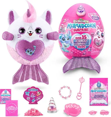 Produktbild von ZURU 9283A - Rainbocorns Mermaidcorn Surprise Serie 7 - Meerjungfrau Meribella Kätzchen / Katze / Kitten - 28 cm