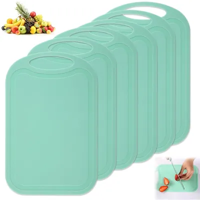 6er Set Kunststoff-Snijbretter, BPA-frei, 25x16 cm, spülmaschinengeeignet