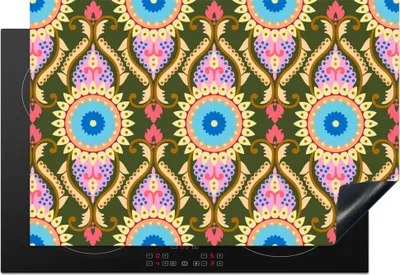 Produktbild von KitchenYeah© Herdabdeckplatte Design - Orient - Retro , 76x51cm, Küche Deko, Glaskeramikkochfeld Herdabdeckung, Abdeckplatte fùr Kochfeld