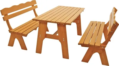 Produktbild von DEGAMO Gartengarnitur Sitzgruppe Gartenmöbel Garnitur FREITAL 3-teilig 150cm, Holz Kiefer massiv