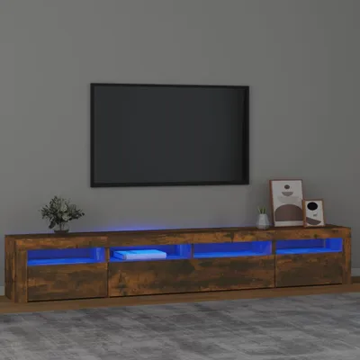 Produktbild von The Living Store TV-Schrank mit LED-Leuchten Räuchereiche 240x35x40 cm
