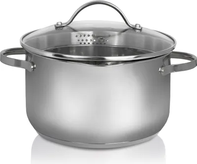 Produktbild von Karl Krüger 101020A Fleischtopf Edelstahl mit Glasdeckel, Ø 20 cm