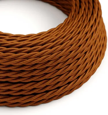Immagine prodotto di Creative-Cables Cavo elettrico rivestito in tessuto, Sezione 3 x 0,75 mm², 50 m, Whiskey TM22, Trecciato effetto seta