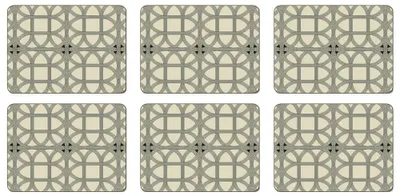 Platzdeckchen-Set mit 6, 29x21,5 cm, Kork, rechteckig, grau