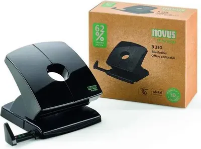 Productafbeelding van Novus® 025-0637 Locher B230 re+new - 30 vel, mogelijkheid tot 4-voudige perforatie, aanslagrail, zwart