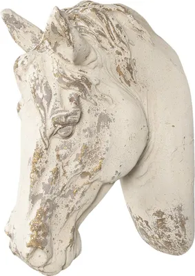 Produktbild von Clayre & Eef Wanddekoration Pferd 32x16x45 cm Weiß Kunststoff