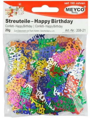 Produktbild von Streuteile Happy Birthday bunt sort.