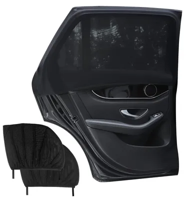 Image de Protection solaire pour bébés en voiture, filet universel contre les UV et la chaleur, pour vitres latérales, 2 pièces (L), voiture