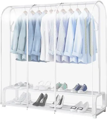 Produktbild von Kleiderständerbeutel, 180 cm lang, transparenter Stoffbeutel mit Reißverschluss
