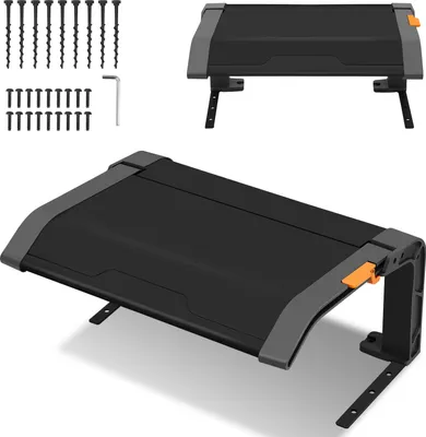 Produktbild von TolleTour Rasenmäher Garage für Mähroboter Klappbare Überdachung 72x56x36 cm Schwarz Grau Dach Schwarzer Stahlrahmen Metall Pulverbeschichtet