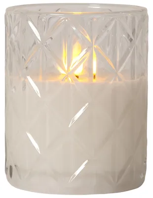 Image de Photophore LED , Flamme Romb, blanc, 12.5cm