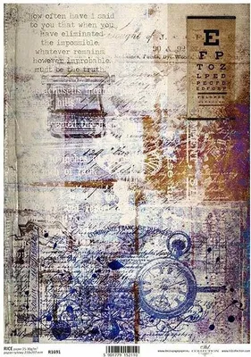 Immagine prodotto di ITD carta di riso decoupage tecnica artigianale tovagliolo di carta morbida, orologio R1691