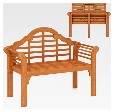 Produktbild von Klappbare Gartenbank aus wetterfestem Akazienholz, 2-Sitzer für Balkon, belastbar bis 360 kg, Parkbank für Garten, Balkon, Terrasse