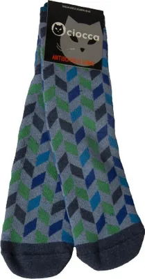 Image de Une paire de chaussettes courtes pour homme CIOCCA, dotées de renforts antidérapants en coton, référence TU47, pointures 40 à 45, 90 % coton, 9 % polyamide, 1 % Élasthanne