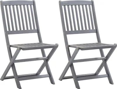 Productafbeelding van vidaXL Klapstoelen, 2 stuks, met kussens, gemaakt van massief acaciahout