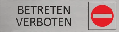 Produktbild von CombiCraft Aluminium Türschild Betreten verboten 165x45mm mit 3M-Tape