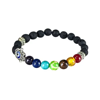 Produktbild von Chakra-Armband mit Detail der Hand der Fatima