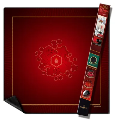 Productafbeelding van WOGAMAT Grote speelmat van neopreen, XL, rood, 92 x 92 cm, geschikt voor kaartspellen en dobbelspellen