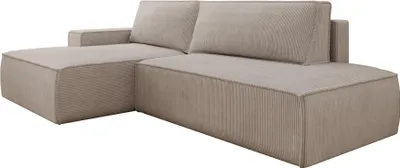 Produktbild von FURNLUX Ecksofa Fiord Beige Und Schwarz 275cm / Hauptfarbe: Beige / Abmessungen: 275 x 85 x 167 cm