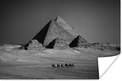 Produktbild von MuchoWow® Poster Pyramide - Ägypten - Schwarz - Weiß 60x40 cm - Schlafzimmerdekoration