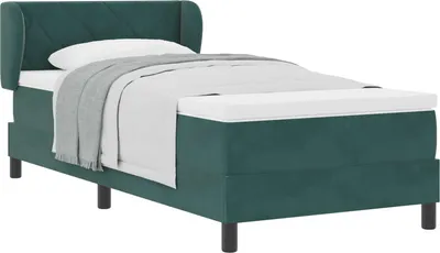 Immagine prodotto di Letto a molle con testiera Verde scuro 100 x 200 cm Velluto