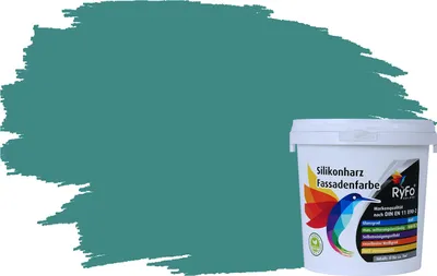 Produktbild von RyFo Colors Silikonharz Fassadenfarbe Lotuseffekt Trend Minttürkis 1l - bunte Fassadenfarbe, weitere Grün Farbtöne und Größen erhältlich, Deckkraft Klasse 1