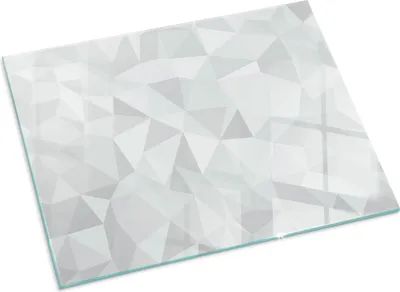Produktbild von Abstraktes geometrisches Muster – Glasbodenplatte für – Kaminofen – Kaminplatte Glas – Schutzglas – Funkenschutzplatte –Glasbodenplatte Feuerfeste – Hitzeschutzplatte – Bodenschutz aus Glas – 80x60 cm