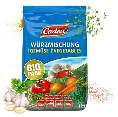Produktbild von CADEA Würzmischung mit Gemüse 5 x 1kg Universal Gewürz für Suppen, Fleisch, Soßen, Salate