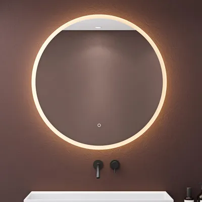 Produktbild von doporro LED-Badspiegel runder Wandspiegel φ80 cm Dimmbar Beschlagfrei 5mm Float-Glas mit Touchschalter und Memory, Badezimmerspiegel LED-Spiegel 05