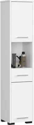 Produktbild von 3xEliving KORALIA Hochschrank, Badezimmerschrank mit 6 Fächer und 2 Türen in weiß 140x30x30