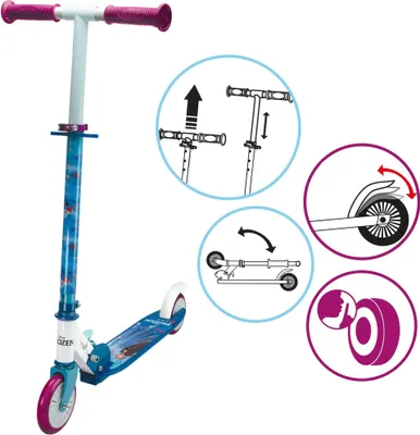 Image de La reine des glaces, trottinette pliable à deux roues avec guidon réglable Frozen
